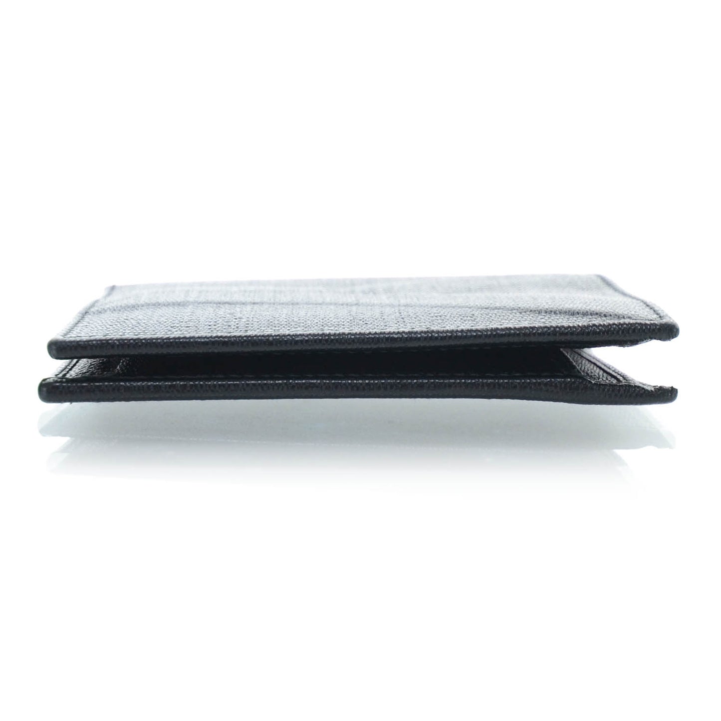 Textured Leather Y Wallet Black
