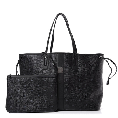 MCM Visetos Large Liz Reversible Shopper Tote Black 1 of 15