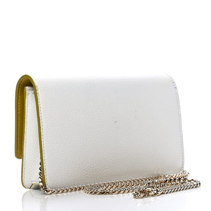 Versace Grained Calfskin Medusa Wallet On Chain Clutch White Yellow 3 of 8