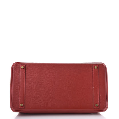 Hermes Taurillon Clemence Birkin 40 Rouge Casaque 7 of 46