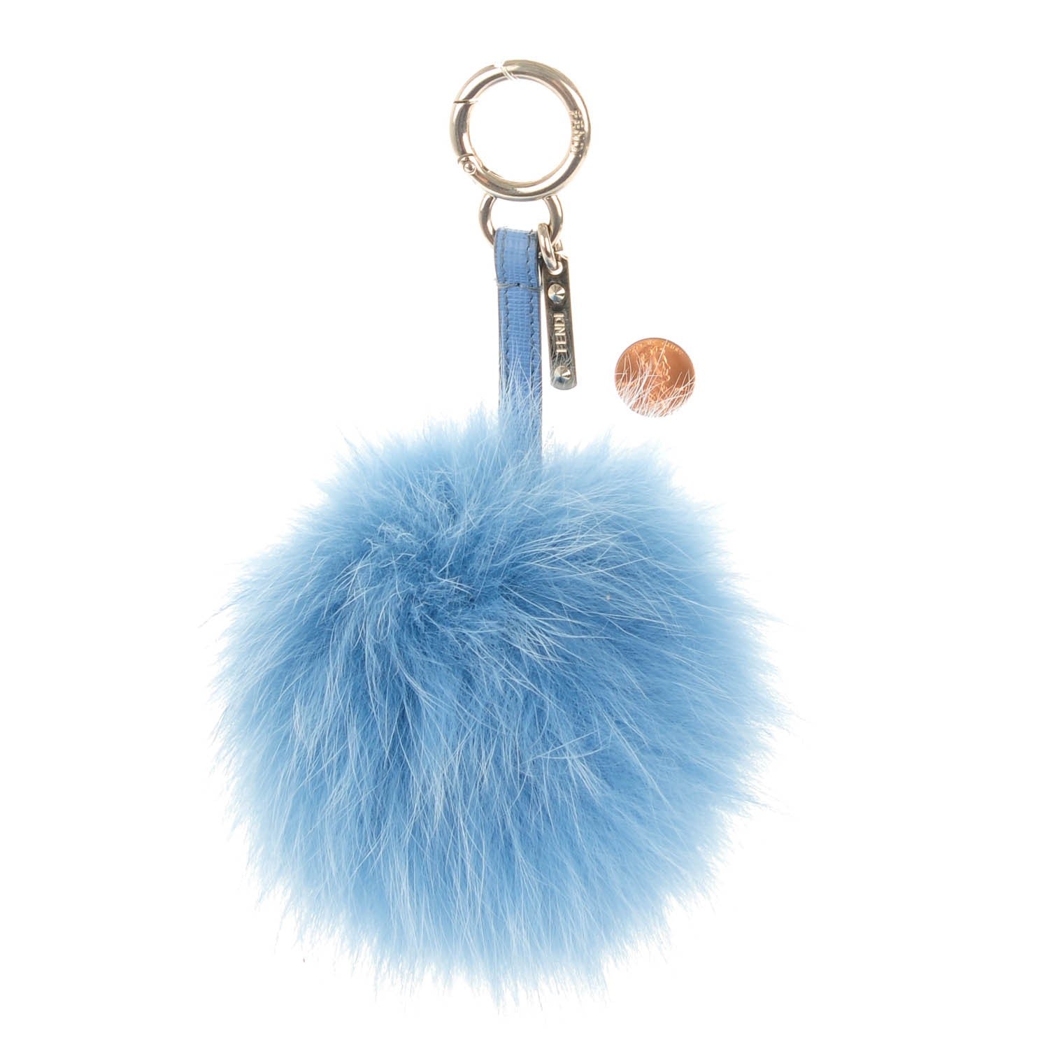 Fendi Fox Fur Vitello Elite Pom Pom Bag Charm Nebula 2 of 4