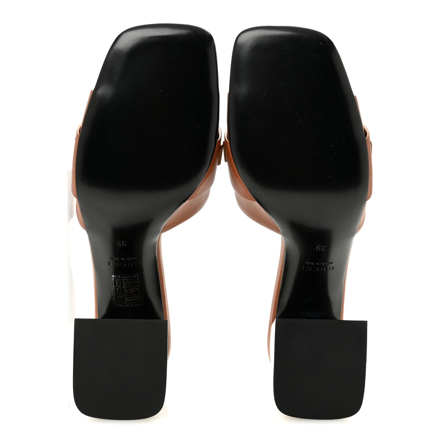 Calfskin Signoria 75mm Slide Sandals 39 Harness Brown