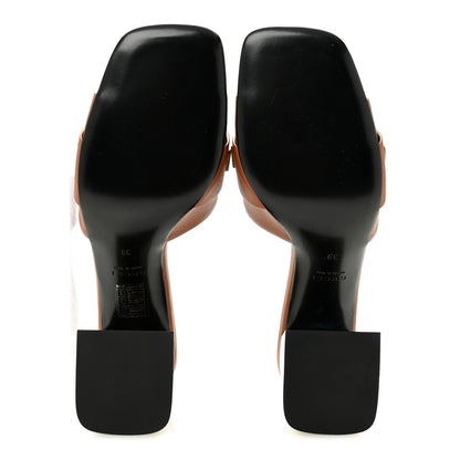 Gucci Calfskin Signoria 75mm Slide Sandals 39 Harness Brown 6 of 10