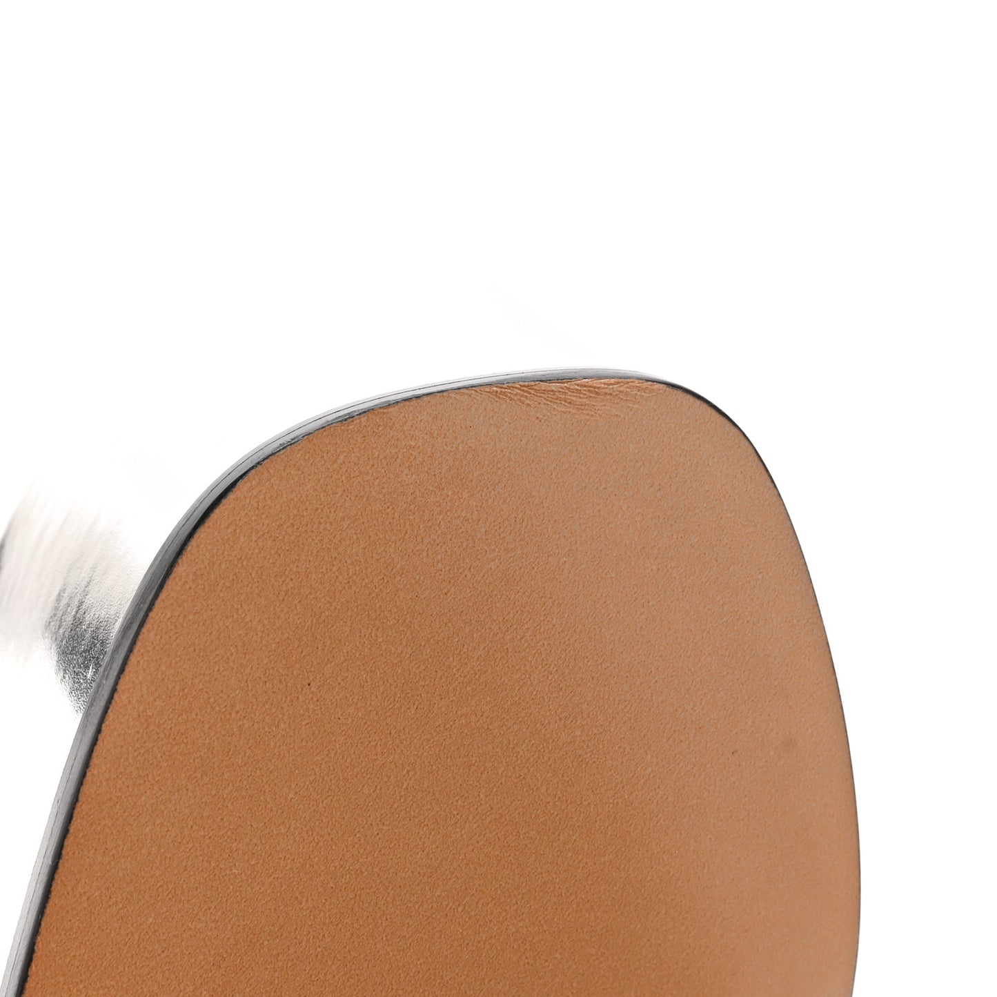 LOUIS VUITTON Metallic Calfskin Fame Platform Sandal 38.5 Argent