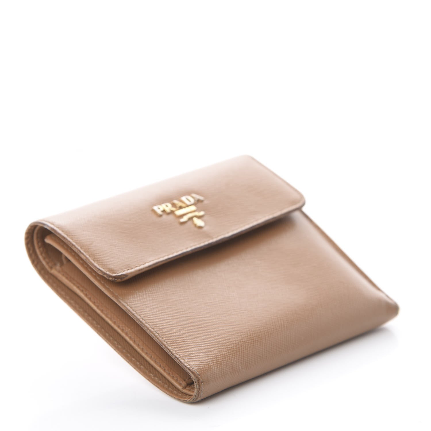 Prada Saffiano Metal Flap Wallet Naturale 3 of 6