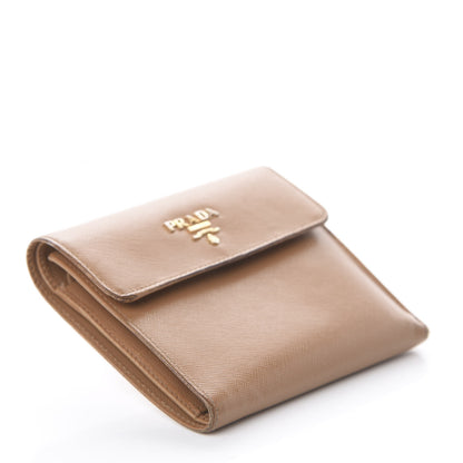 Prada Saffiano Metal Flap Wallet Naturale 3 of 6