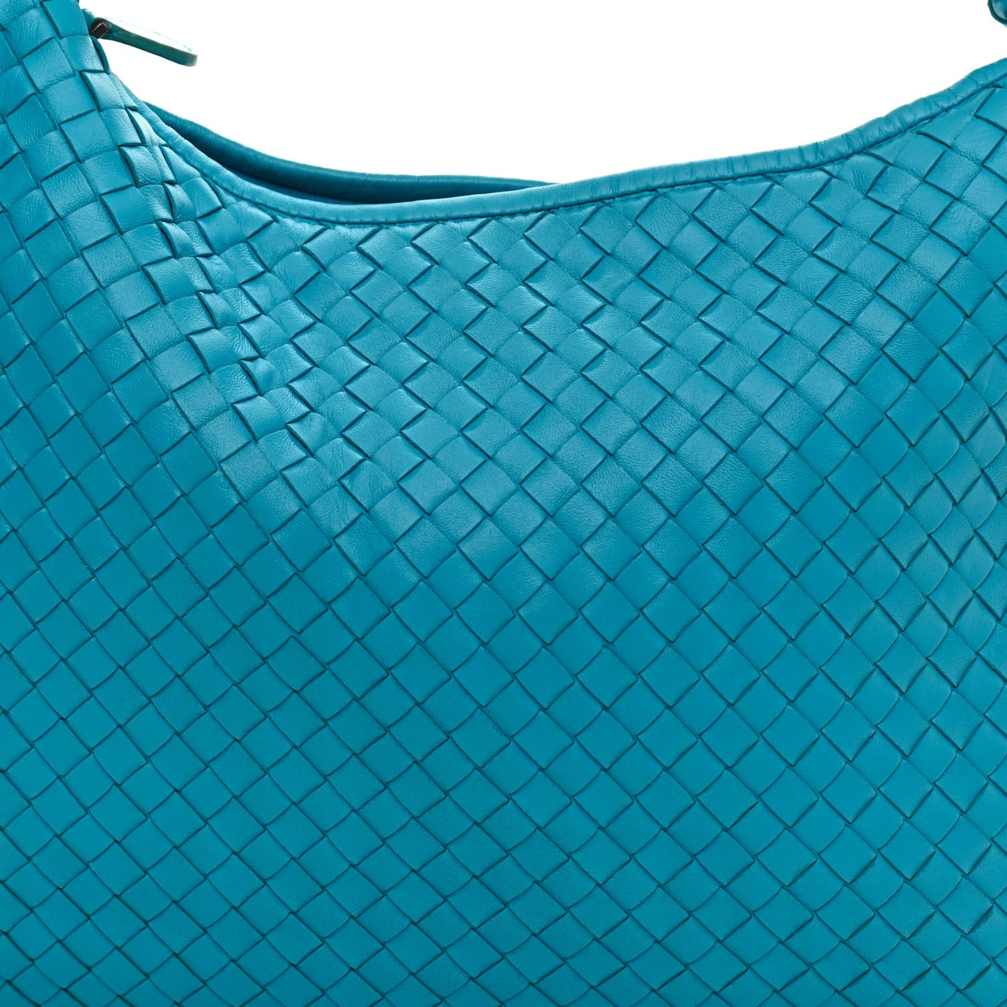 Nappa Intrecciato Large Veneta Hobo Turquoise