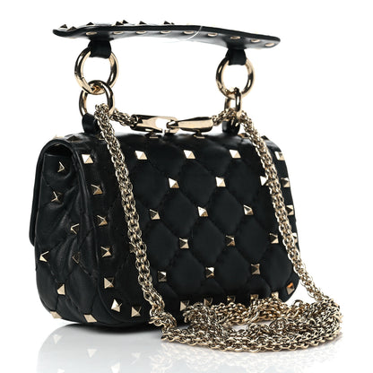 Valentino Garavani Nappa Micro Rockstud Spike Shoulder Bag Black 2 of 8
