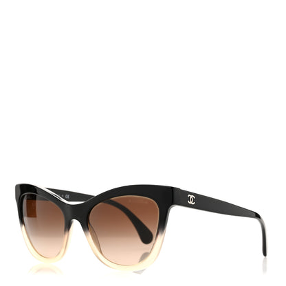 Chanel Acetate CC Cat Eye Summer Sunglasses 5350 Black Beige 1 of 7