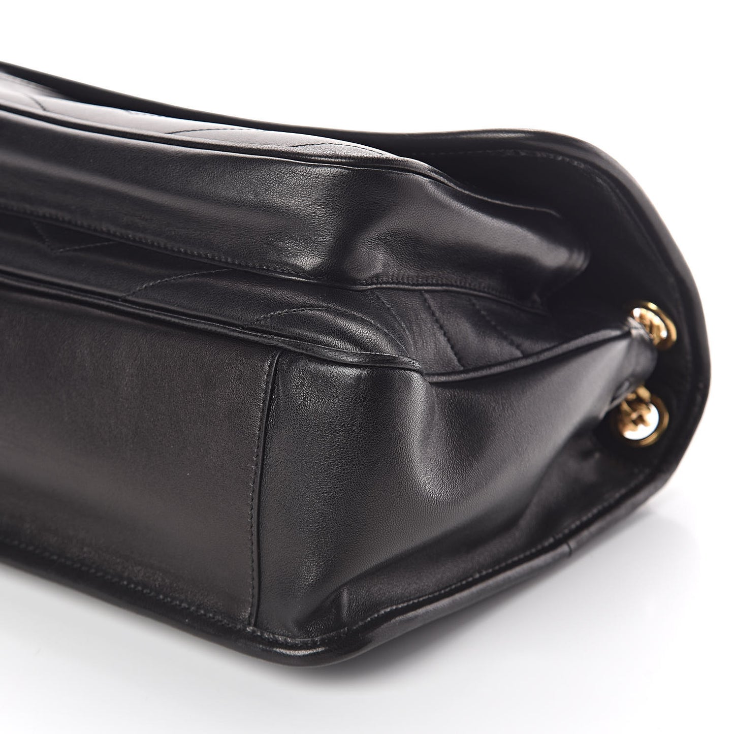 Lambskin Matelasse Monogram Medium Niki Chain Satchel Black