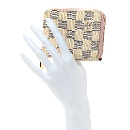 Louis Vuitton Damier Azur Zippy Coin Purse Rose Ballerine 2 of 7