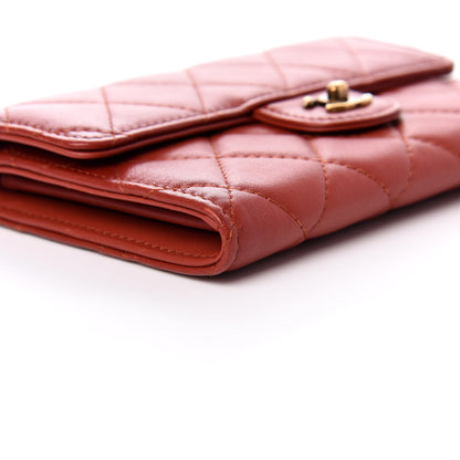 Chanel Lambskin Quilted Small Flap Wallet Red 6 of 9