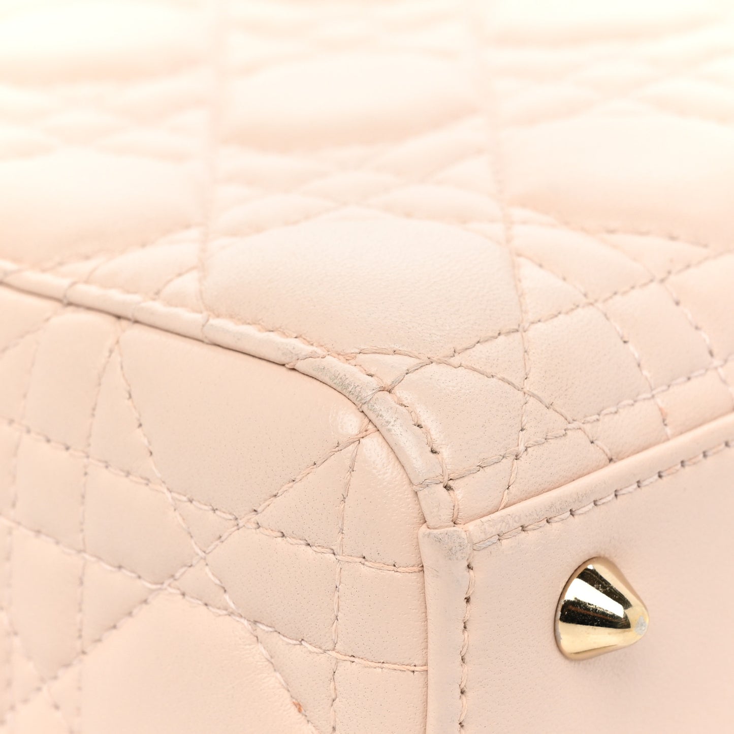 Lambskin Cannage Small Lucky Badges My Lady Dior Pink