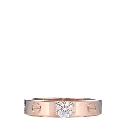 Cartier 18K Pink Gold Diamond .23ct LOVE Solitaire Engagement Ring 50 5.25 1 of 5