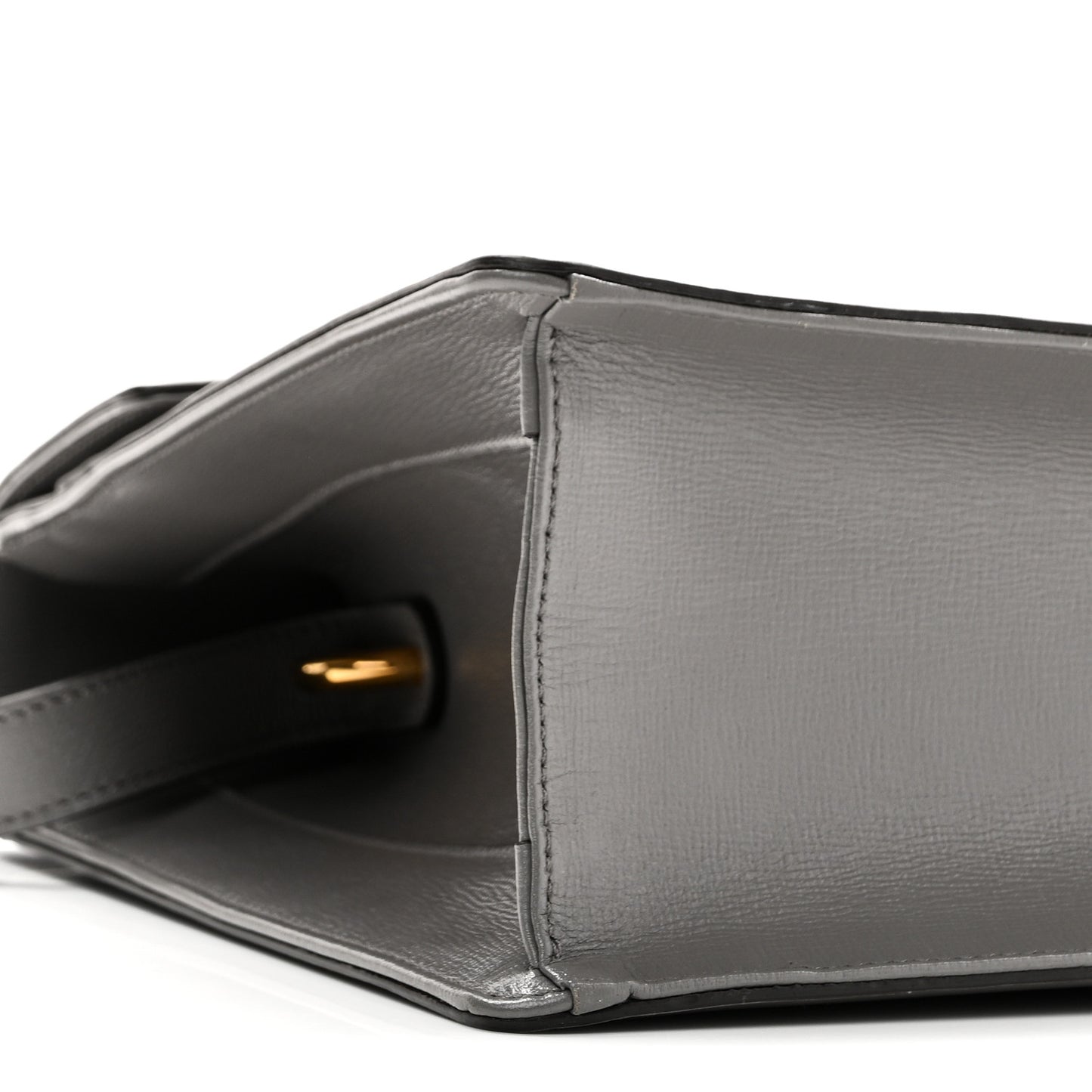 Textured Calfskin Medium Torchon GG Ring Shoulder Bag Grey