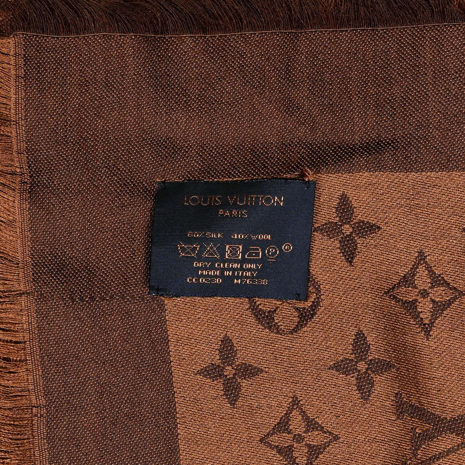 Louis Vuitton Silk Wool Monogram Denim Shawl Chocolate 5 of 5