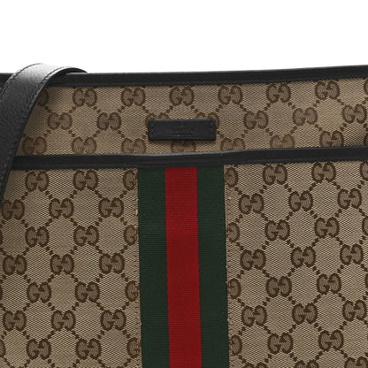 Gucci GG Monogram Web Flat Messenger Bag Black 9 of 11