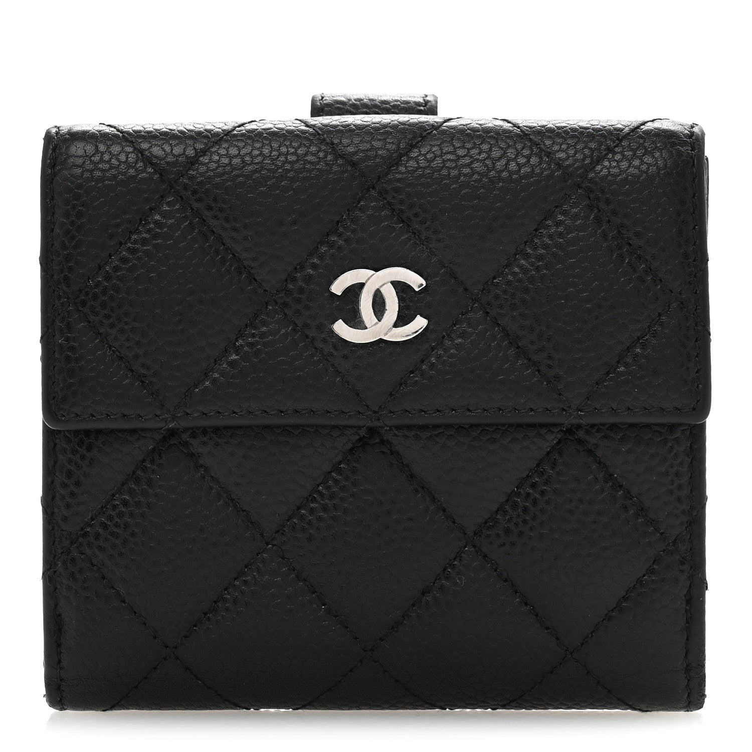 Chanel Caviar Quilted Compact French Flap Wallet Black 1 of 12