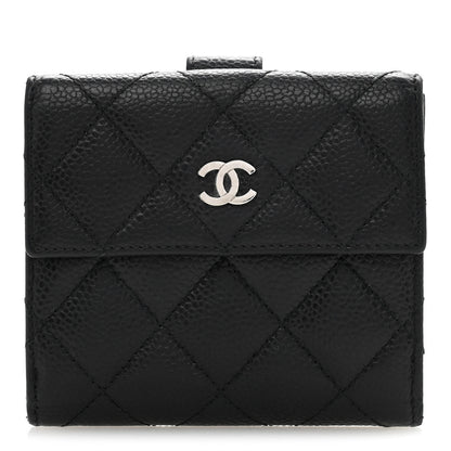 Chanel Caviar Quilted Compact French Flap Wallet Black 1 of 12