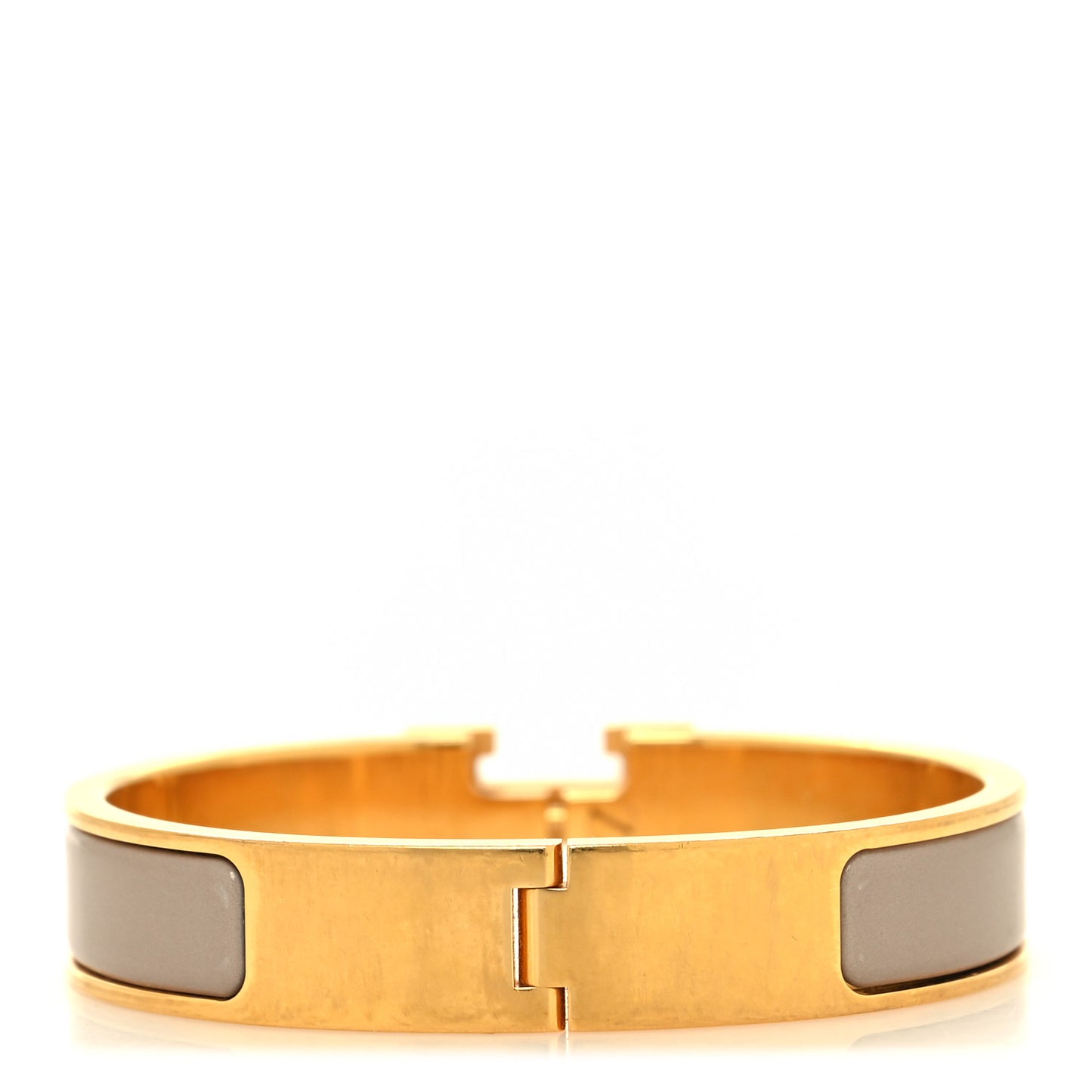 Enamel Narrow Clic Clac H Bracelet PM Marron Glace