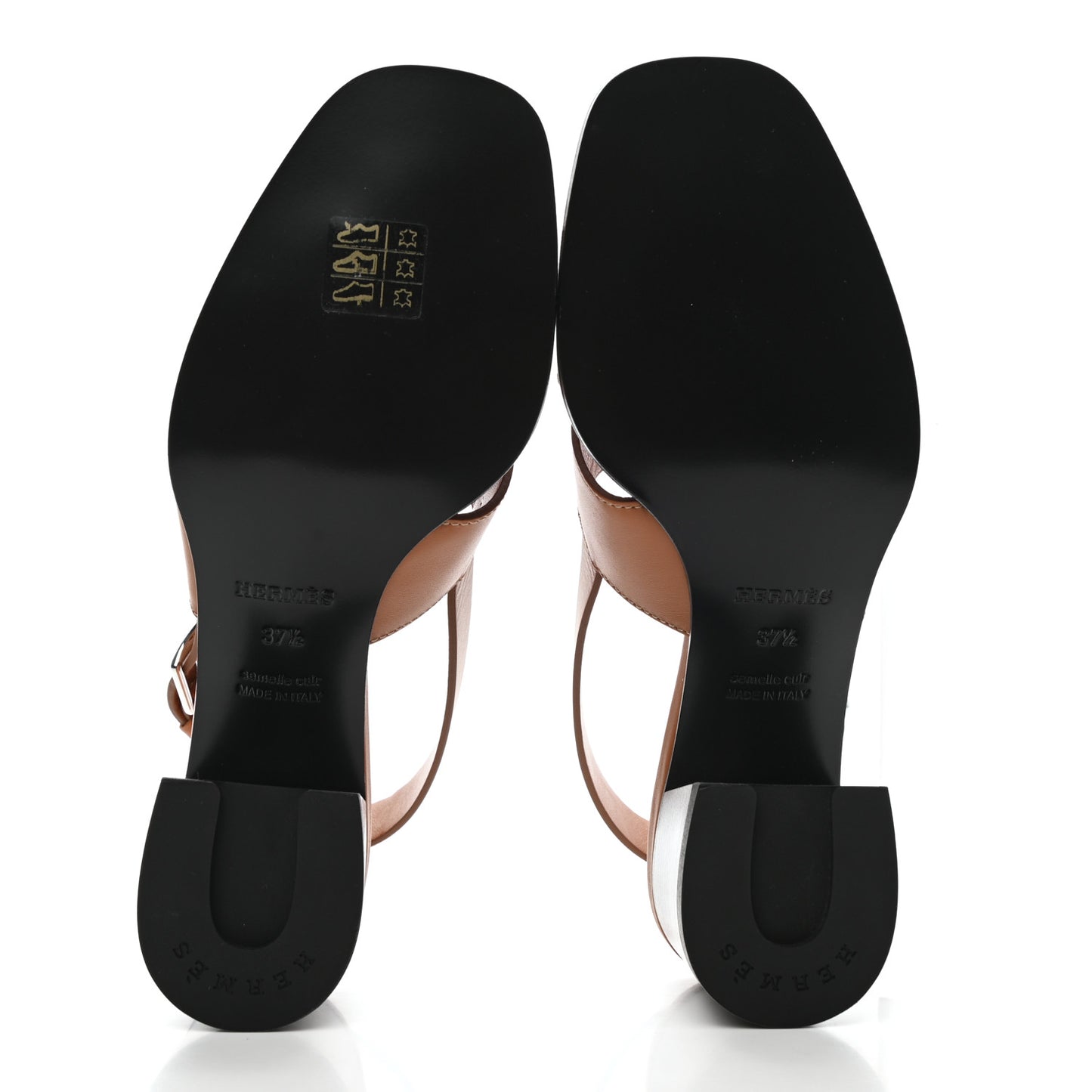 Calfskin Elbe 60 Sandals 37.5 Marron Glaise