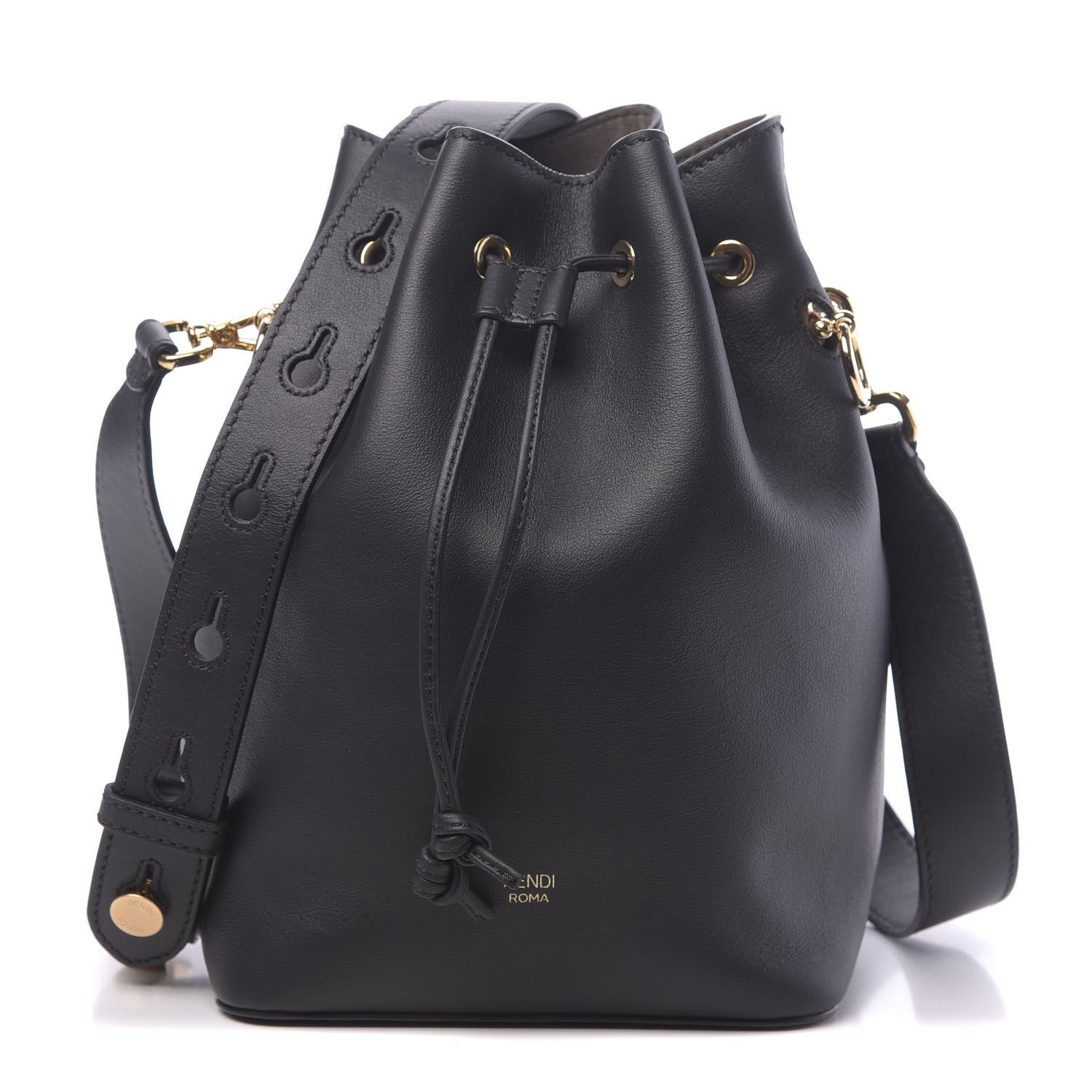 Fendi Vitello Grace Matte F is Fendi Grande Mon Tresor Bucket Bag Black 1 of 10