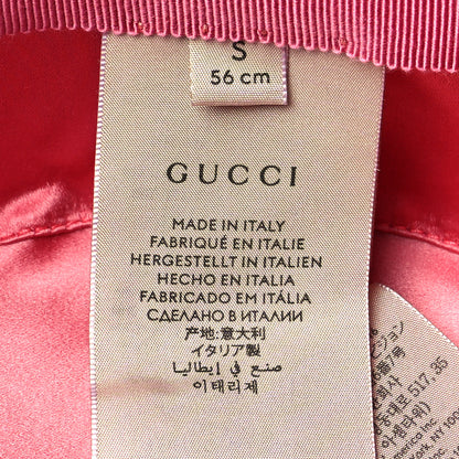 Gucci Glittered Straw Grosgrain Wide Brim Hat S Gold Black 8 of 9