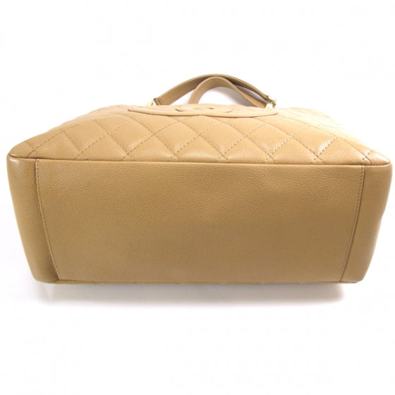Caviar Quilted Grand Shopping Tote GST Beige