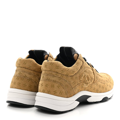 Chanel Suede Calfskin Printed CC Sneakers 36 Beige 4 of 8