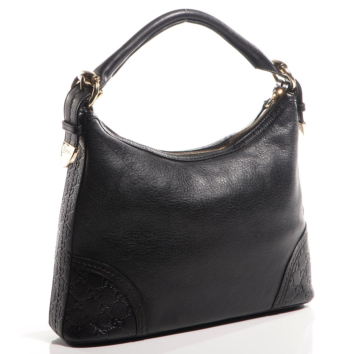 Leather Guccissima Medium Signoria Hobo Black