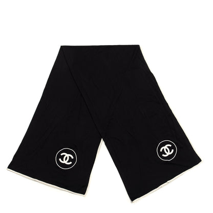 Chanel Cashmere Silk CC Scarf Black 2 of 4
