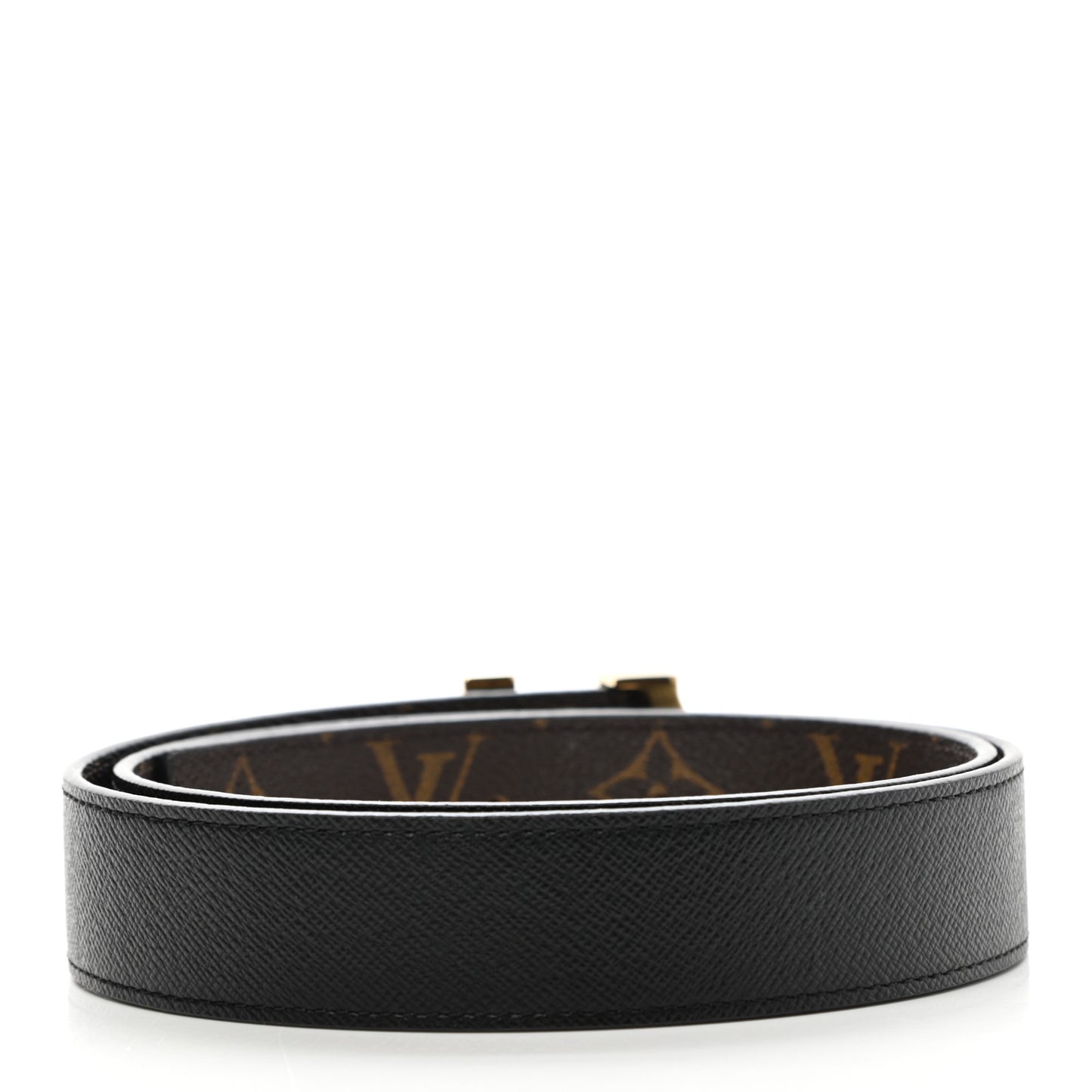 Calfskin Monogram 30mm LV Initiales Reversible Belt 80 32 Black