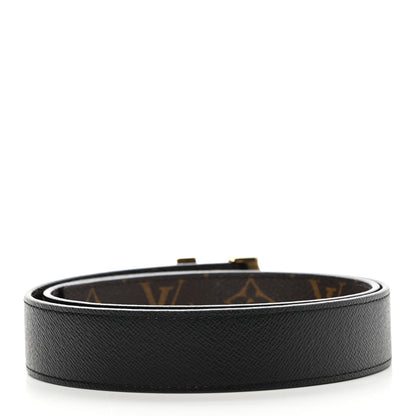 Louis Vuitton Calfskin Monogram 30mm LV Initiales Reversible Belt 80 32 Black 3 of 9