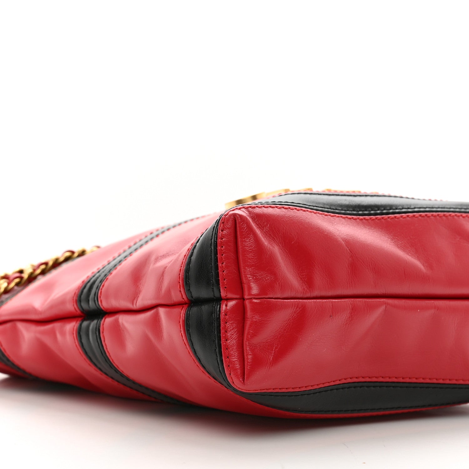 Chanel Shiny Calfskin Striped Mini Chanel 22 Red Black 8 of 10