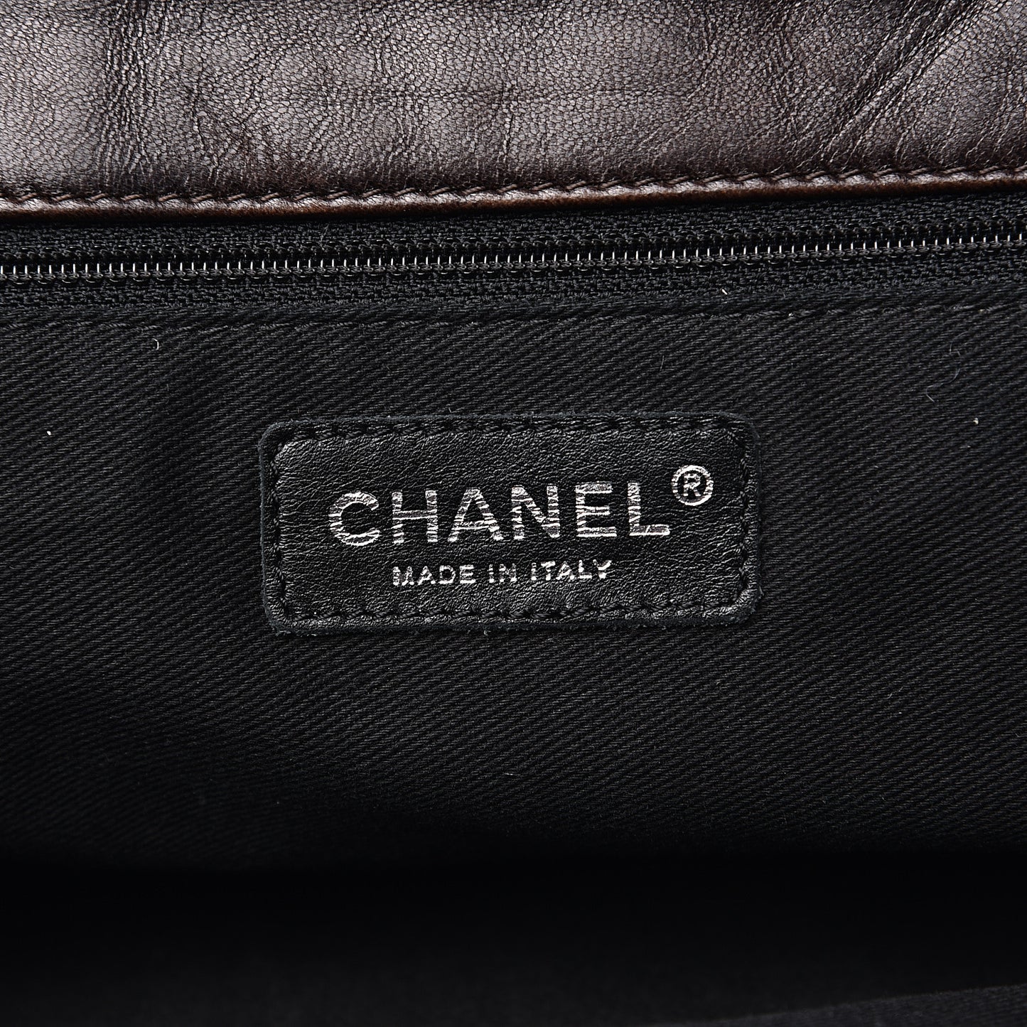 Lambskin Lax Accordion Flap Marron Fonce