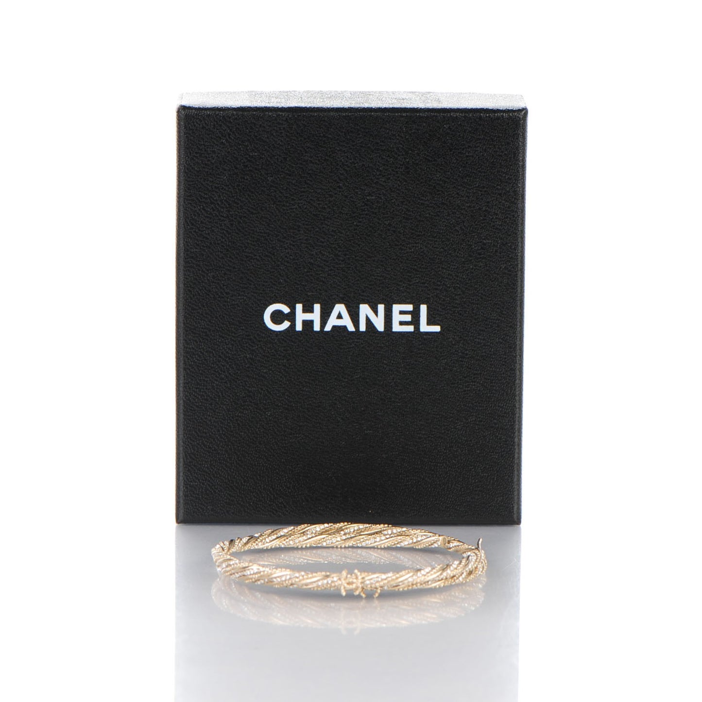 Crystal CC Large Hoop Earrings Gold