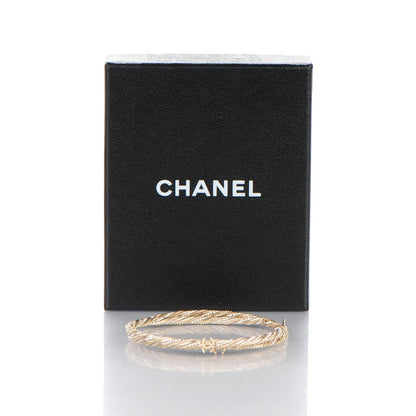 Chanel Crystal CC Large Hoop Earrings Gold 4 of 4
