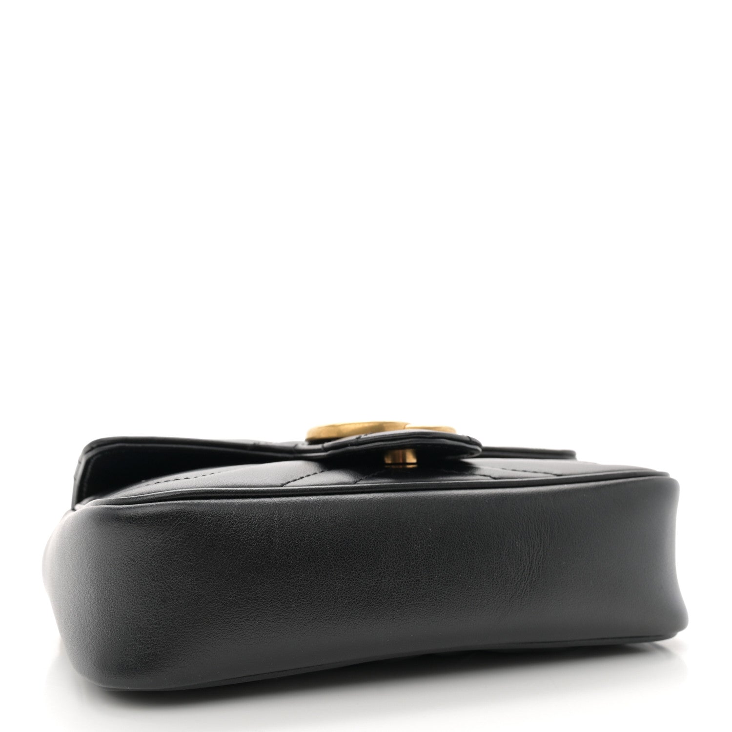 Gucci Calfskin Matelasse Super Mini GG Marmont Shoulder Bag Black 4 of 10