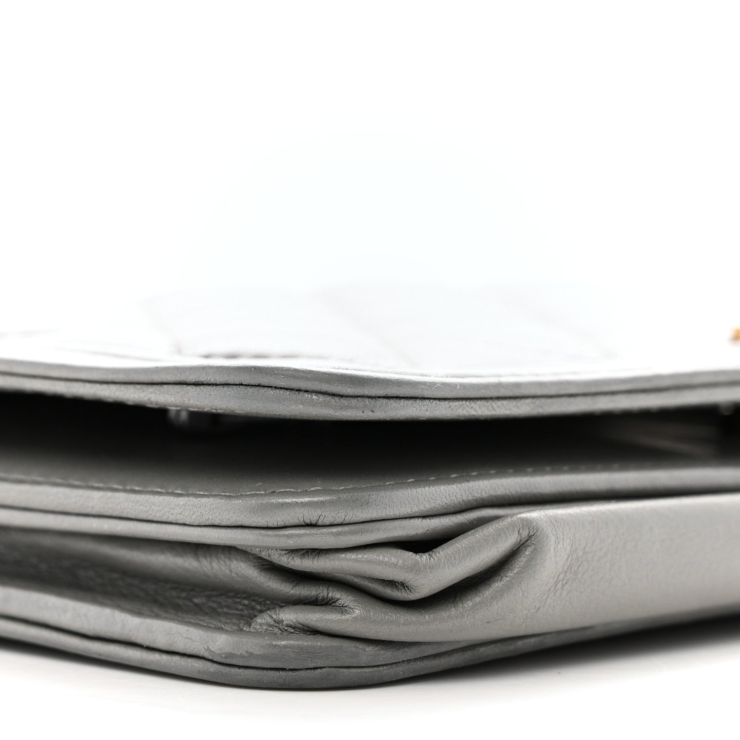 Chanel Lambskin Quilted Boy Wallet On Chain WOC Grey 10 of 18