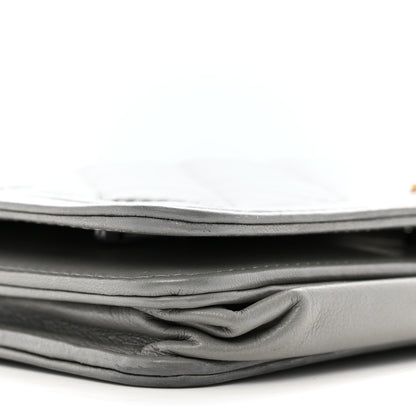 Chanel Lambskin Quilted Boy Wallet On Chain WOC Grey 10 of 18