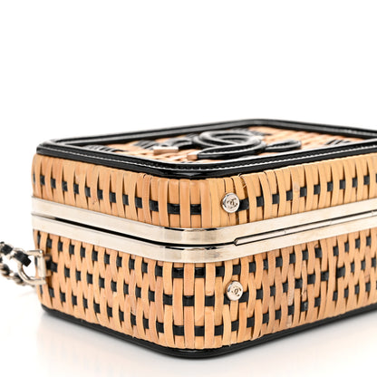 Chanel Raffia Patent Small CC Filigree Vanity Case Black 9 of 10