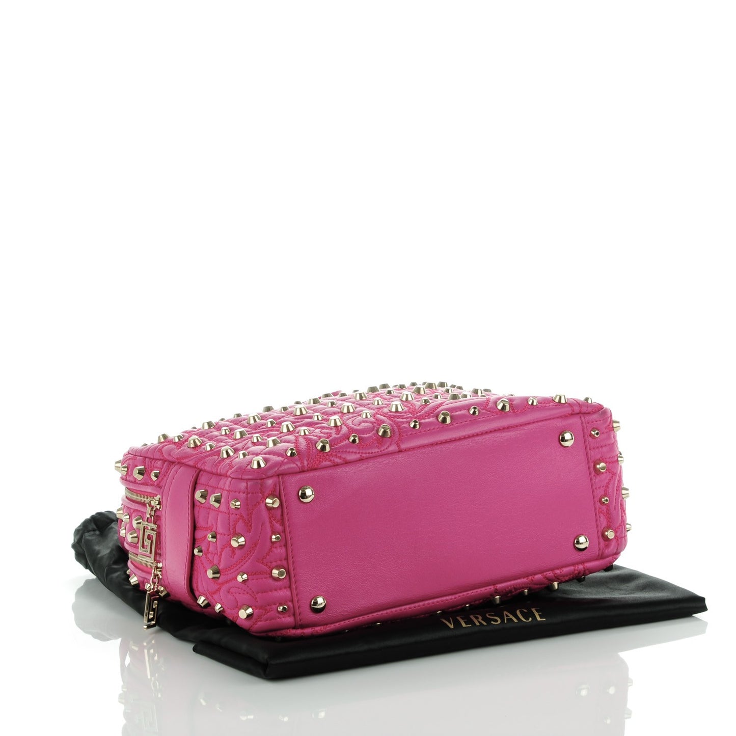 Nappa Barocco Quilted Studded Vanitas Demetra Fuchsia