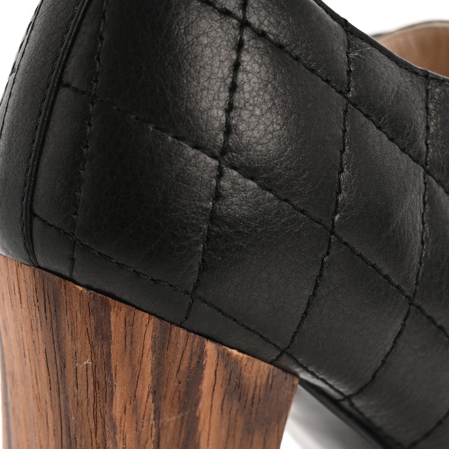 Lambskin Quilted Cap Toe Lace Up Booties 36 Black