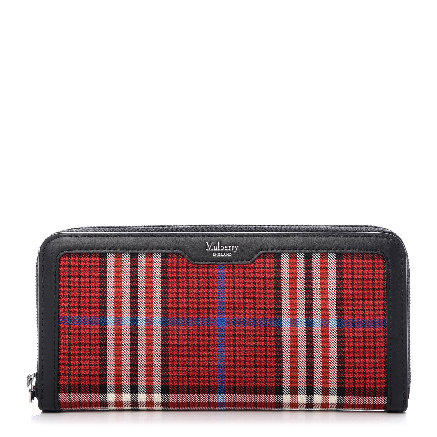 Mulberry Tartan Canvas Zip Around Wallet Scarlet 1 of 8
