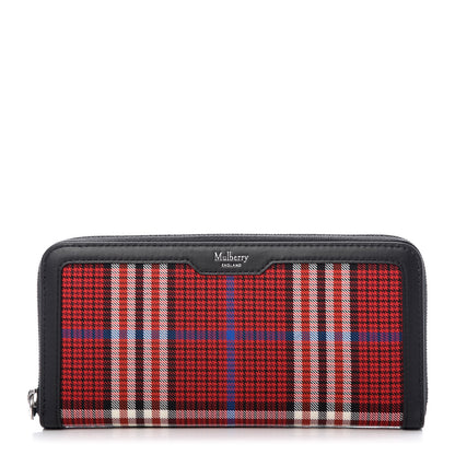 Mulberry Tartan Canvas Zip Around Wallet Scarlet 1 of 8