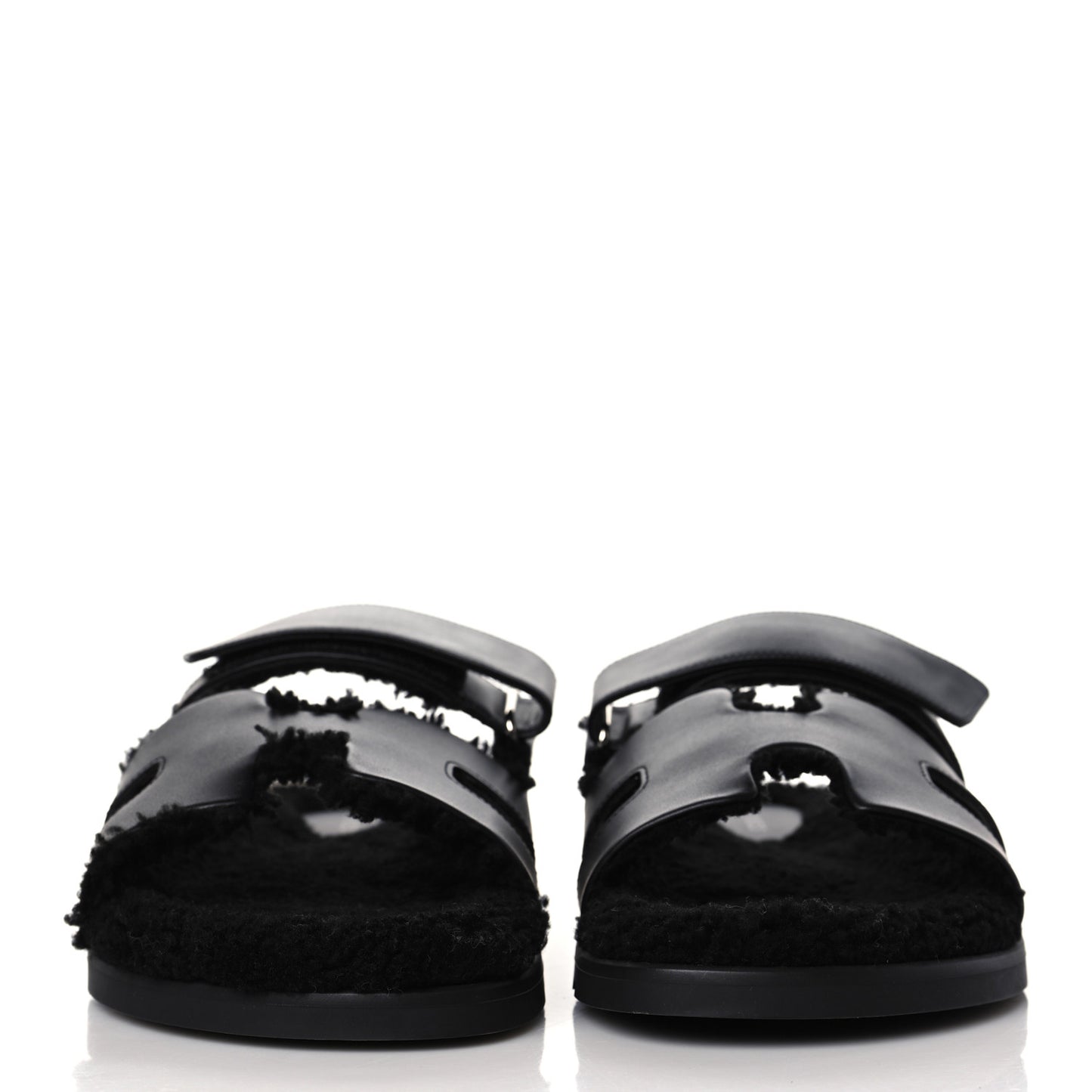 Calfskin Woolskin Mens Chypre Sandals 43 Black