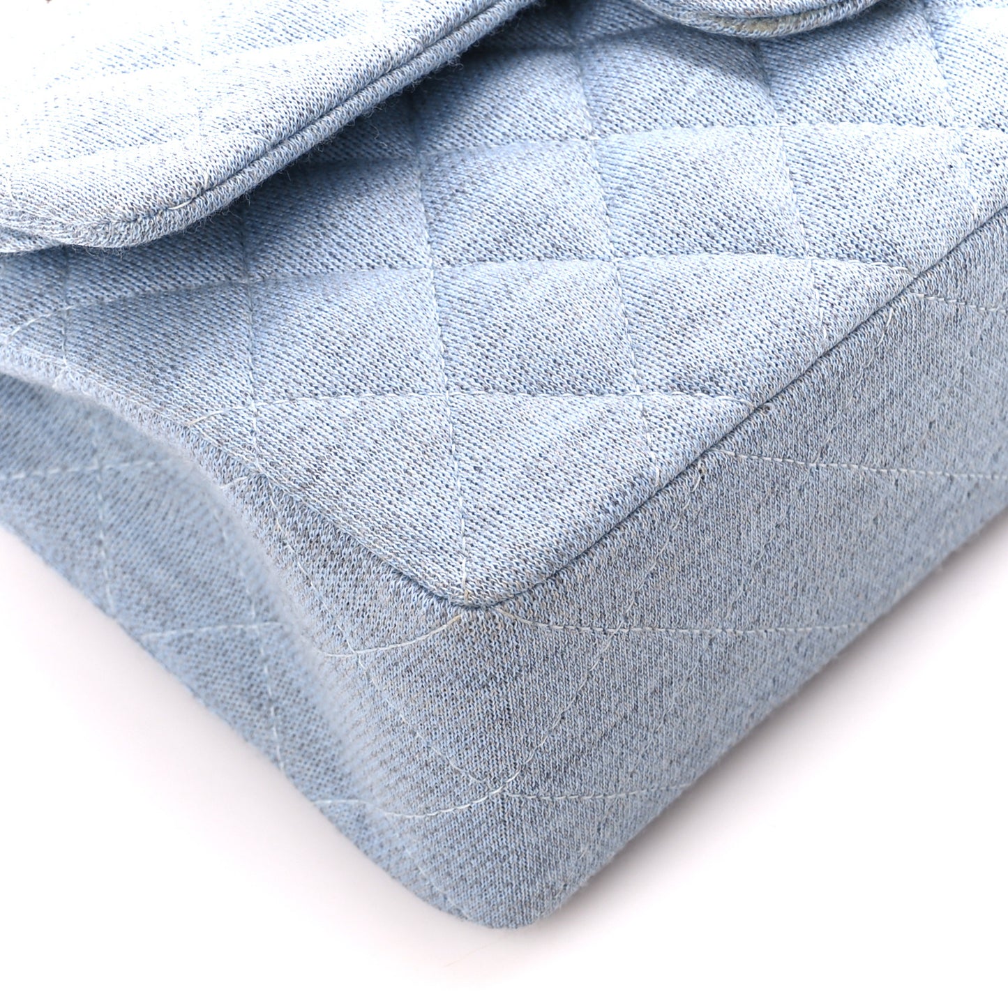 Jersey Quilted Small Double Flap Blue Clair