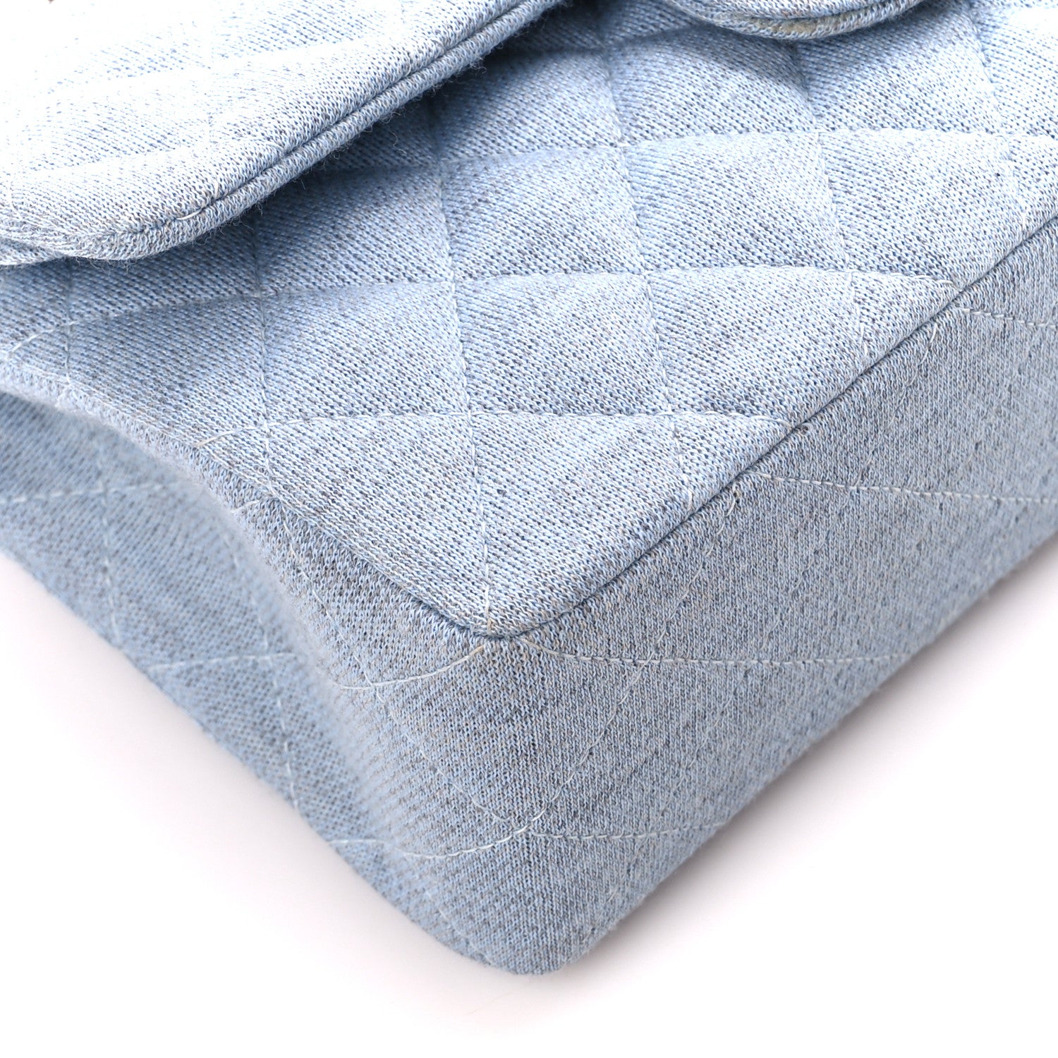 Chanel Jersey Quilted Small Double Flap Blue Clair 10 of 11