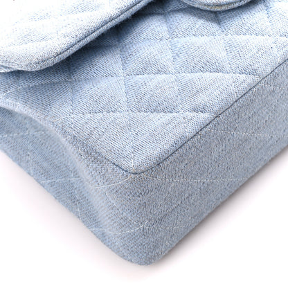 Chanel Jersey Quilted Small Double Flap Blue Clair 10 of 11