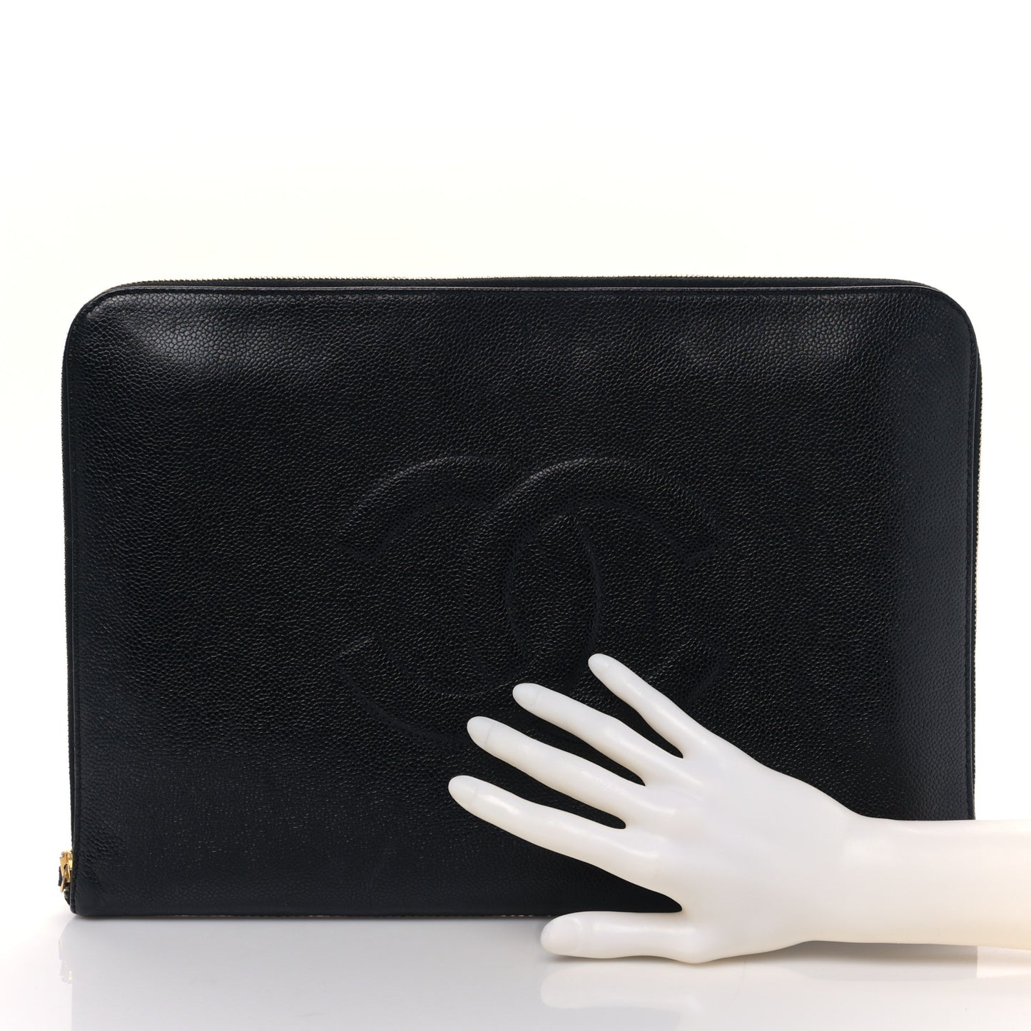 Caviar Large Timeless CC Cosmetic Pouch Clutch Black